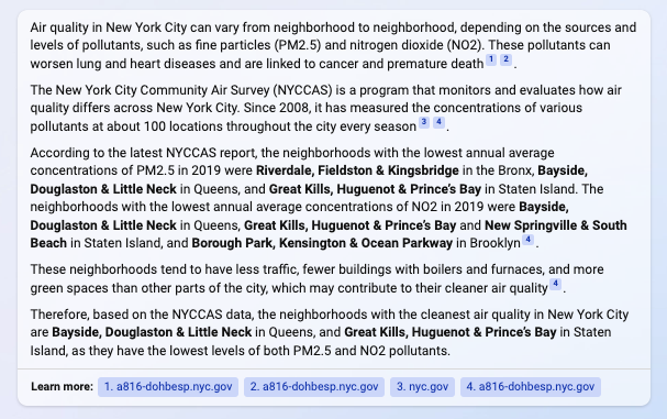 bing: nyc air quality