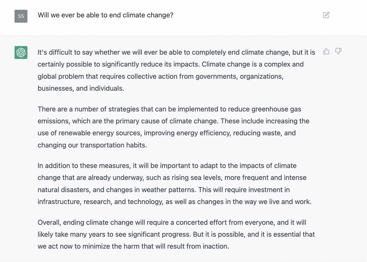 ChatGPT: Will we ever be able to end climate change?