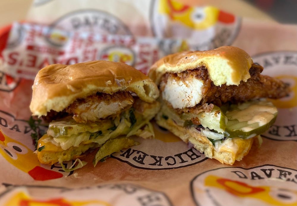 Dave’s Hot Chicken slider sandwich