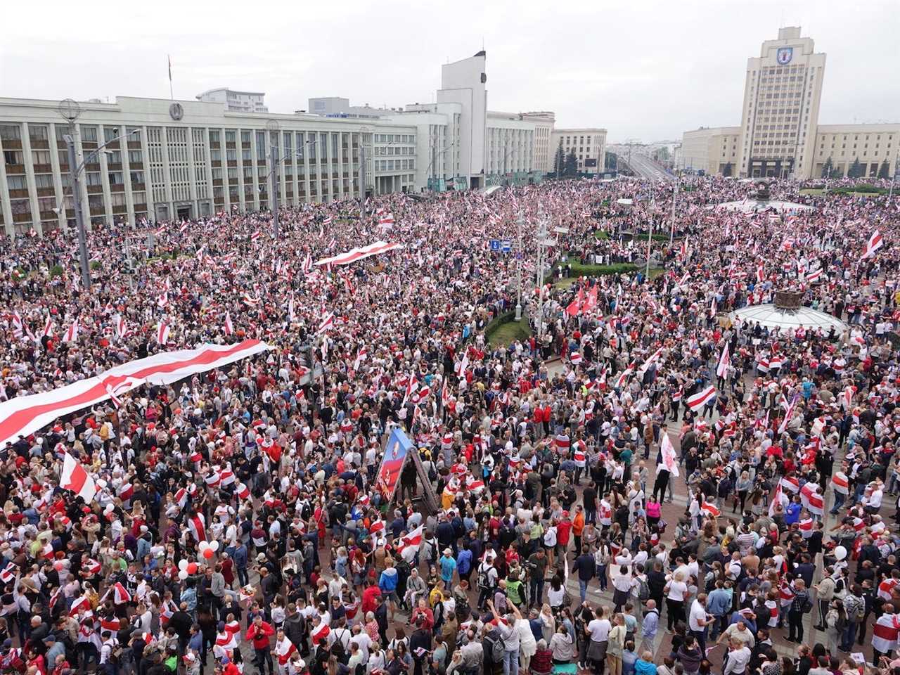 Belarussian President Alexander Lukashenko protest