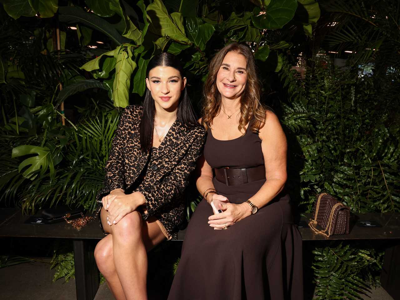 Phoebe Gates with her mother Melinda Gates at New York Fashion Week