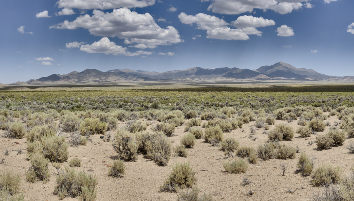 Desert valley and mountains 