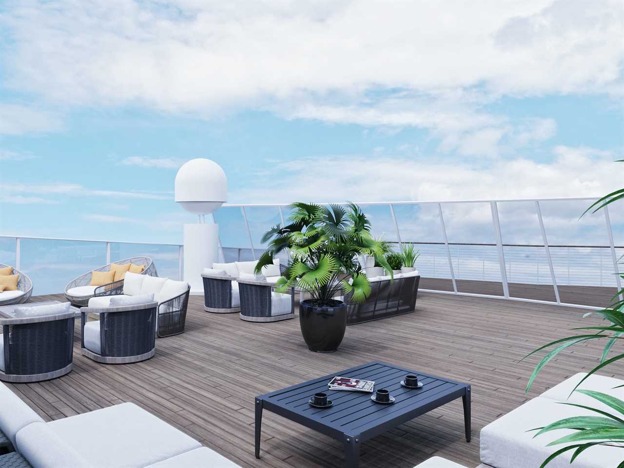 an outdoor lounge aboard the MV Gemini with Life at Sea Cruises.