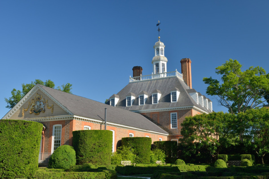 Garden view of Governor's Palace, Williamsburg, Virginia, USA