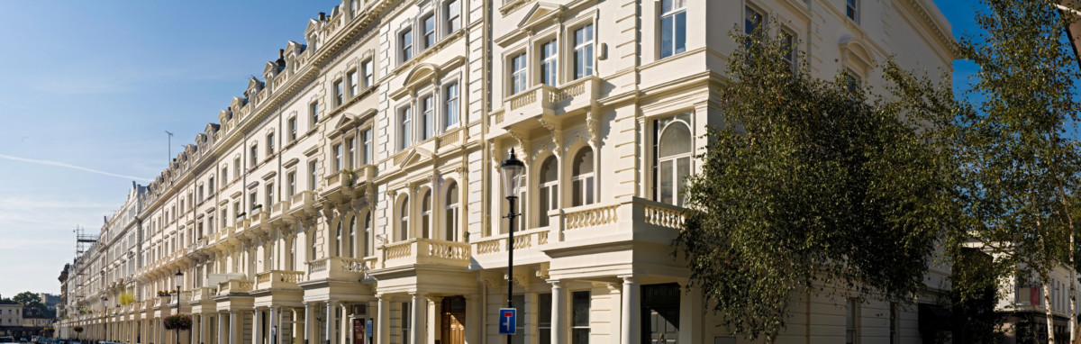 Classic beige colored townhomes