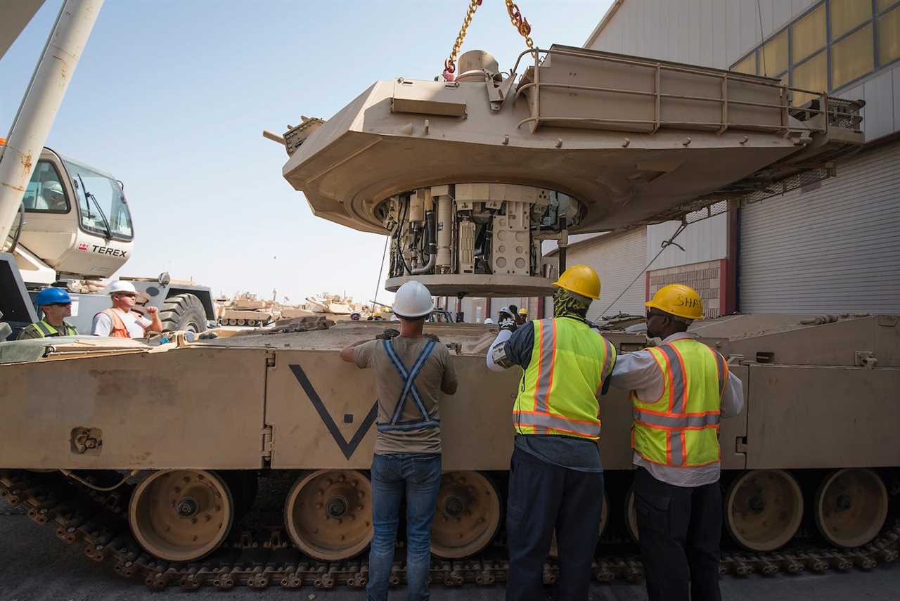 Army Abrams tank turret