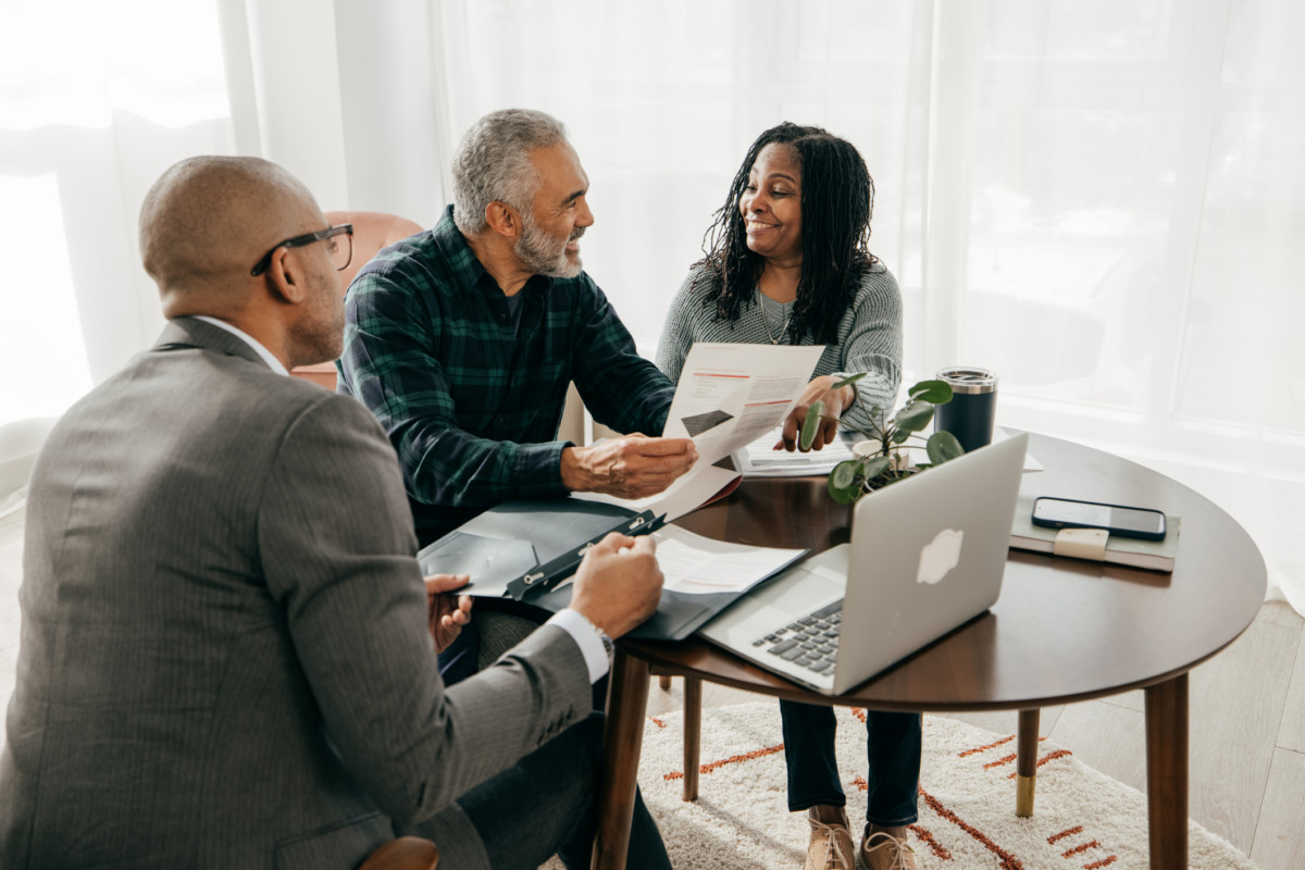 Couple getting pre-approved for a home loan