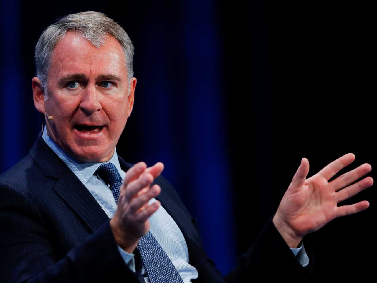 FILE PHOTO: Ken Griffin, Founder and CEO, Citadel, speaks during the Milken Institute's 22nd annual Global Conference in Beverly Hills, California, U.S., April 30, 2019.  REUTERS/Mike Blake