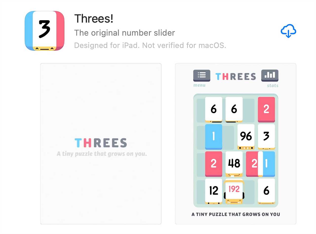 Threes App Store