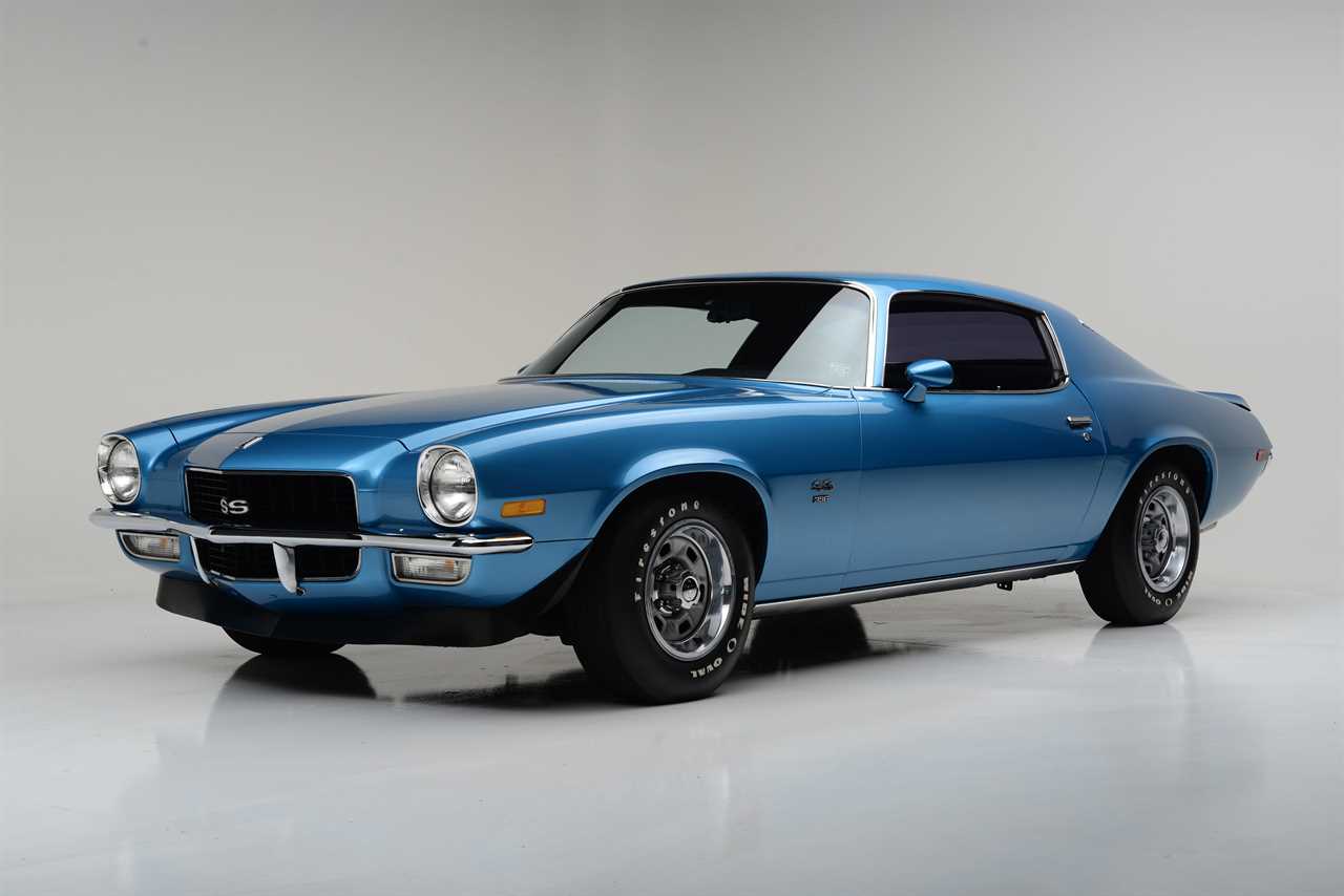 A blue 1970 Chevrolet Camaro SS 396