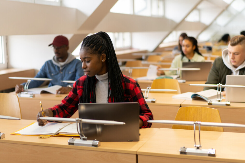 Students studying