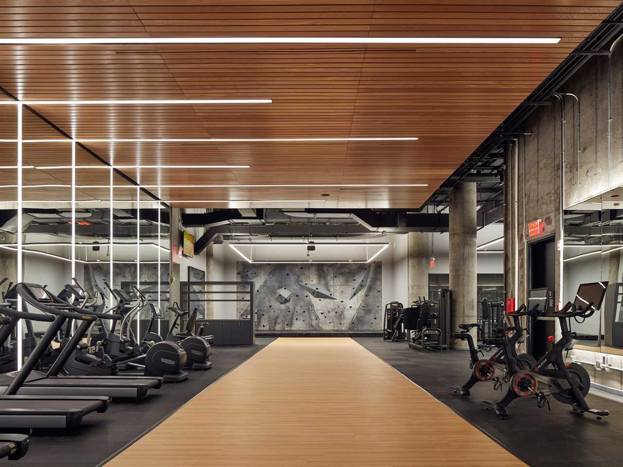 A fitness center in an office building