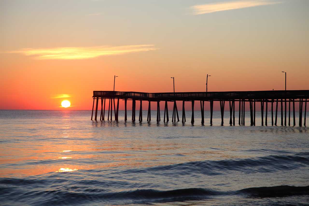 Virginia fishing pier at sunset