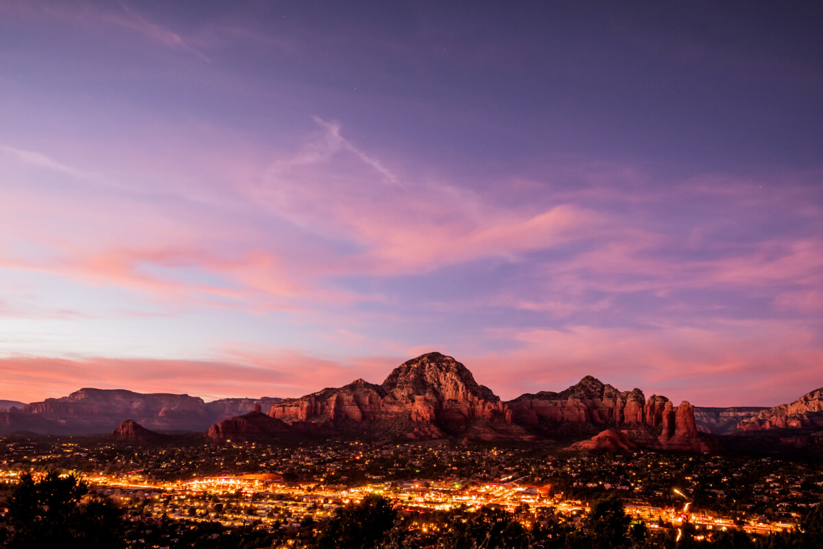 mesa arizona mountain view at sunset