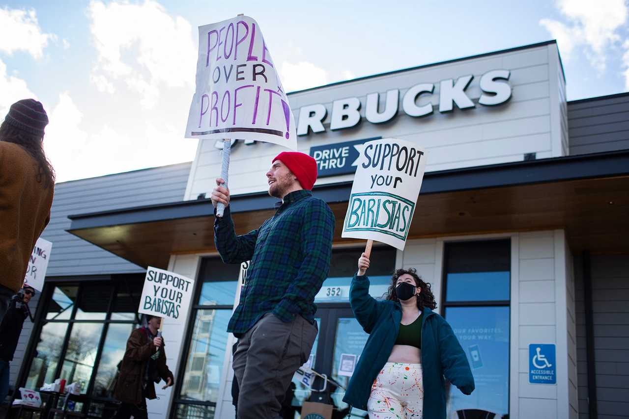 Starbucks workers participate in November's Red Cup Rebellion, a nationwide strike demanding the company fully staff union stores and bargain in good faith.