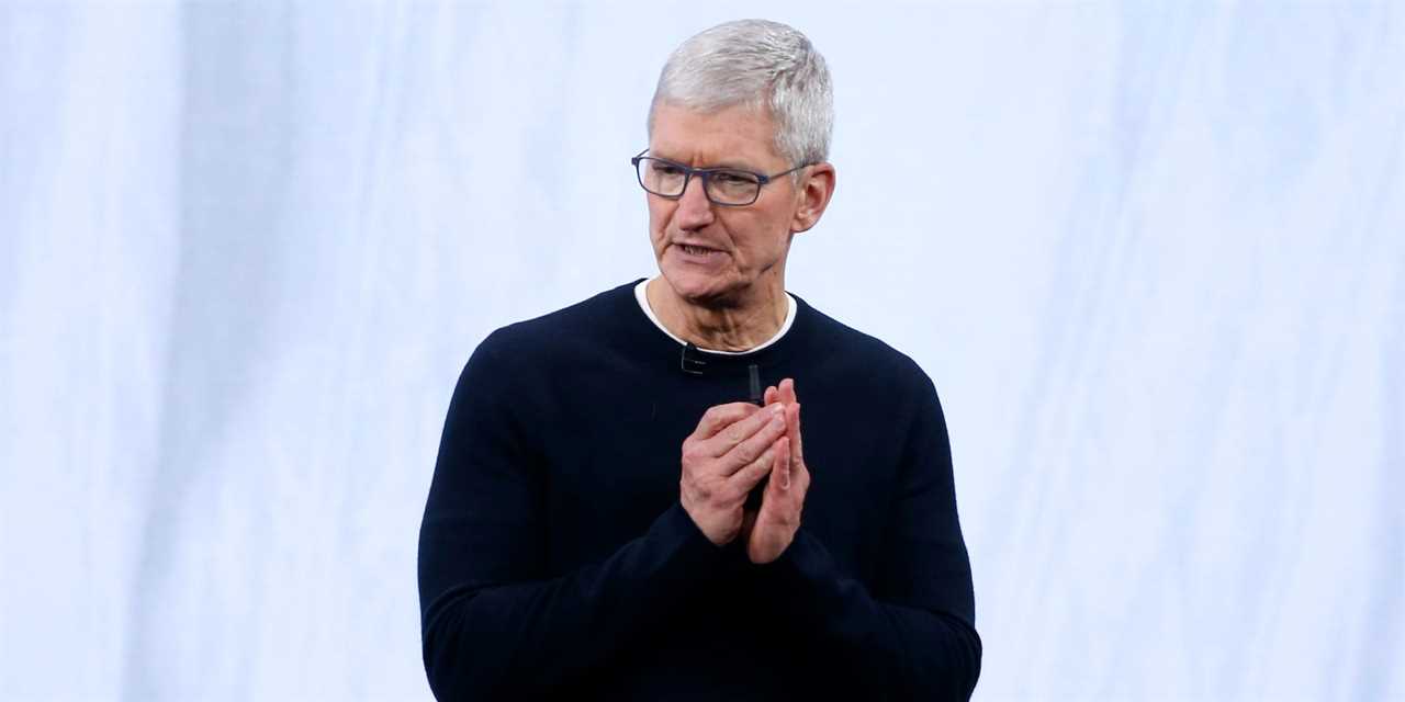 Apple CEO Tim Cook speaks at an Apple event at their headquarters in Cupertino, California, U.S. September 10, 2019.