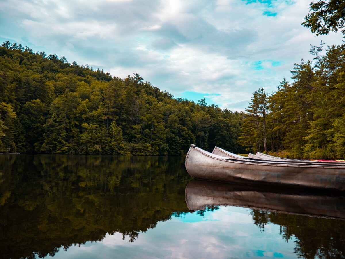 brevard north carolina lake with clouds