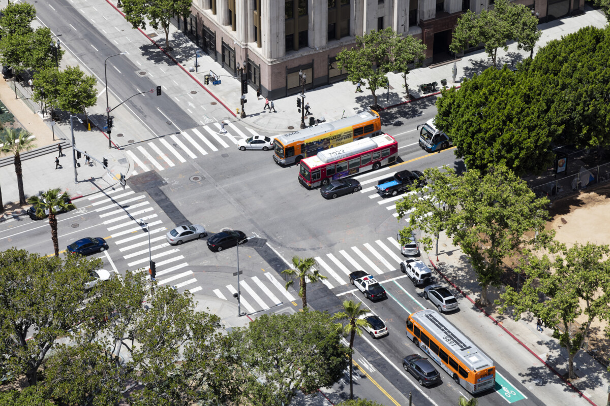 Traffic in Los Angeles, Aerial View