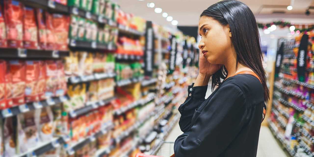 A woman shopping in a grocery store