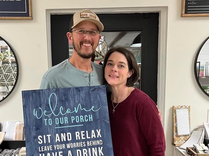 Kasey Spicer and her husband Rob pose after their bariatric surgeries.