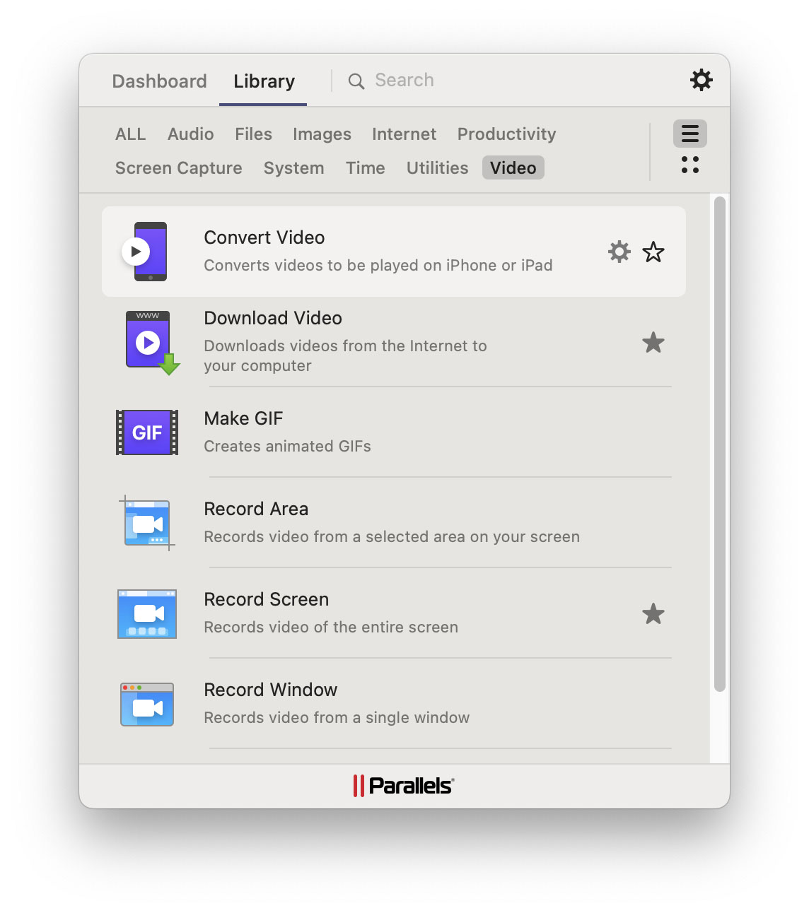 Video Tools Parallels ToolBox