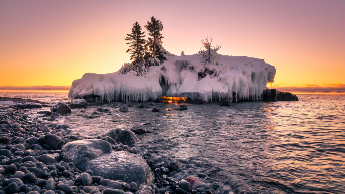 freezing lake