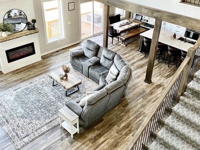 The interior of Colleen Roberts' barndominium.