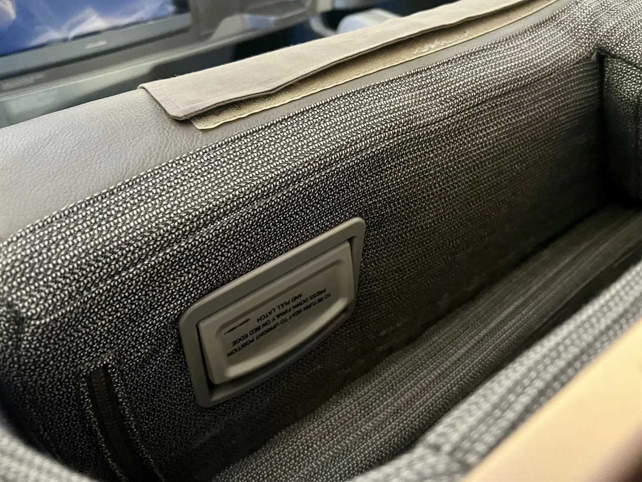 The handle to put Singapore's A350 business class seat in lie-flat mode.