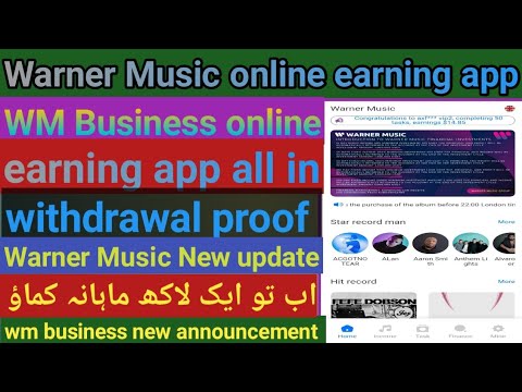 Warner Music WM business online earning app New update on 29 April 2023 watch video before invest