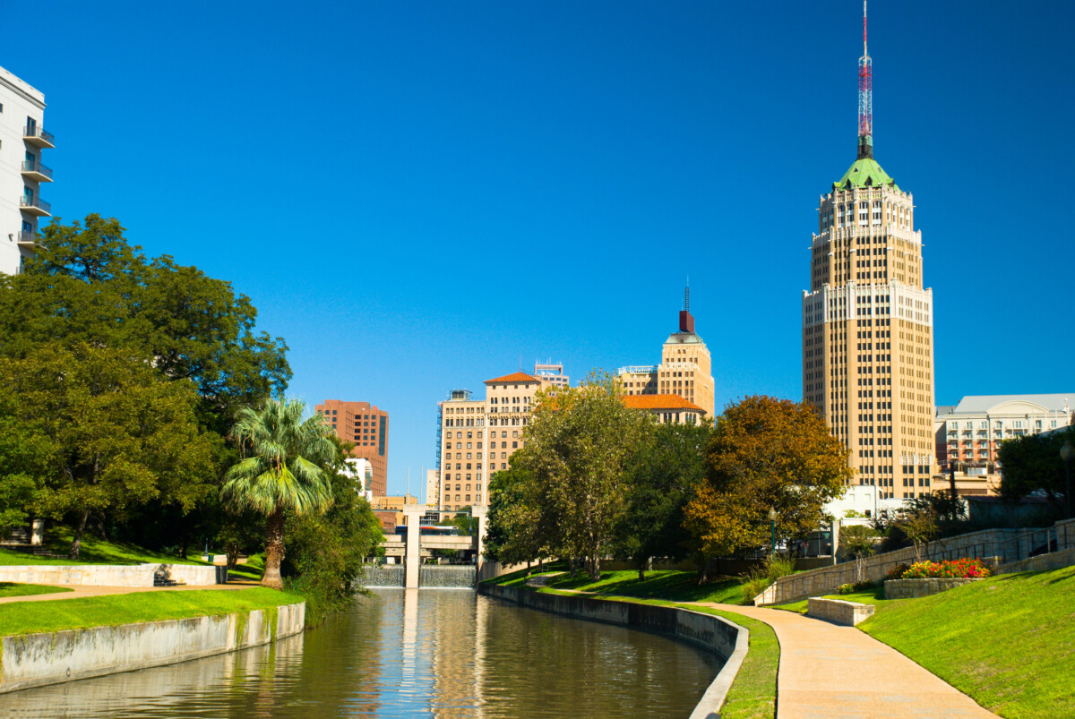 San Antonio Downtown Skyline and Riverwalk