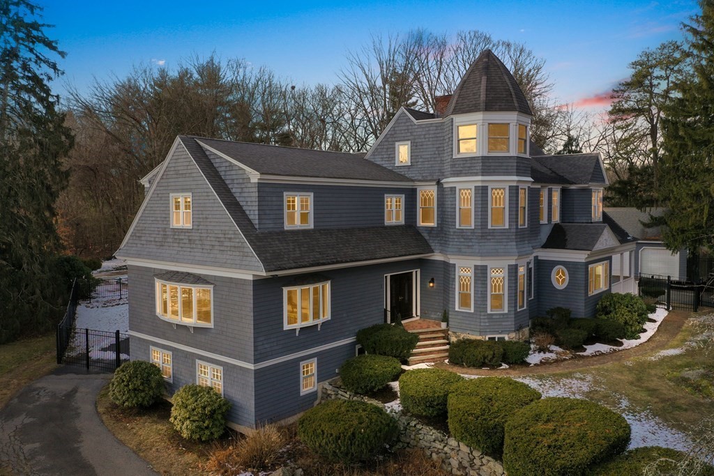 elegant blue victorian style home