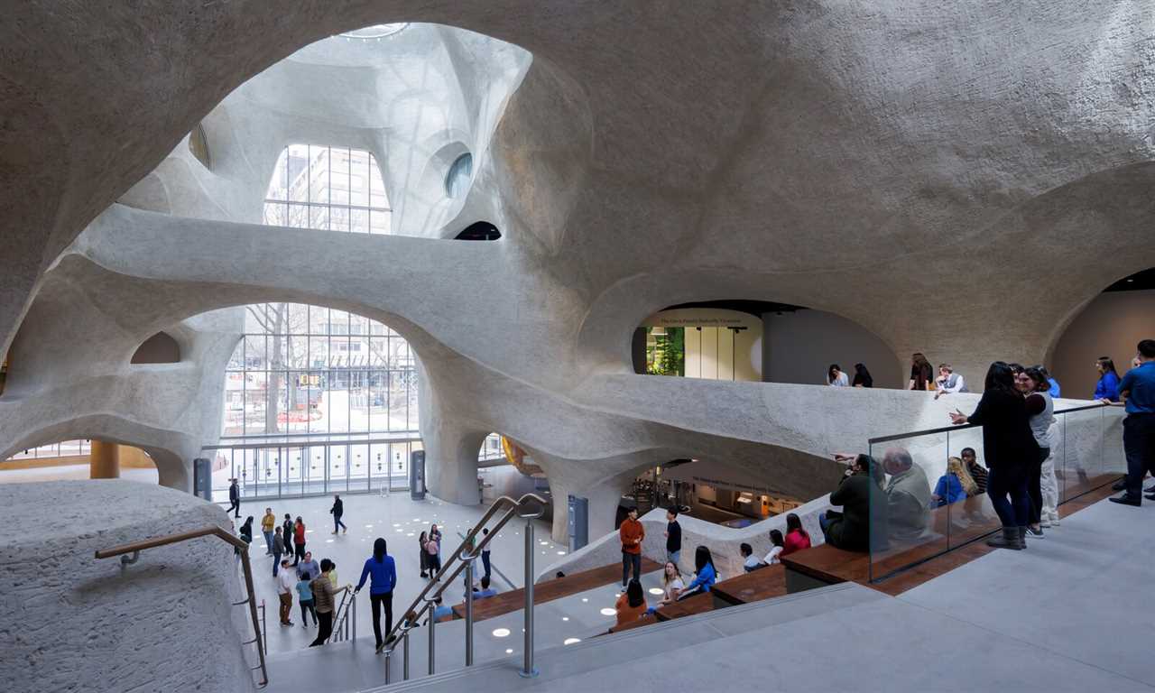 The organic form of the American Museum of Natural History’s new Richard Gilder Center for Science, Education, and Innovation is informed by the natural paths wind and water carve into landscapes.