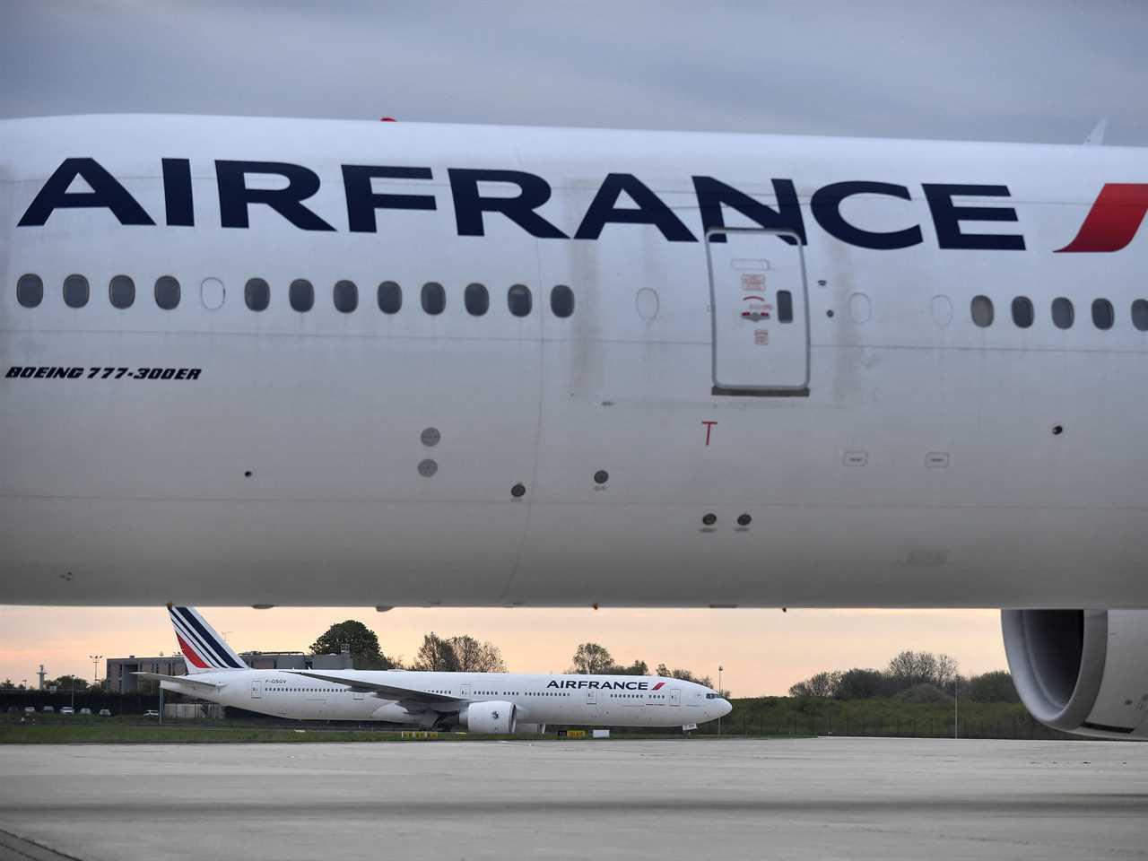 Air France planes at Charles-de-Gaulle airport, in Paris, France.