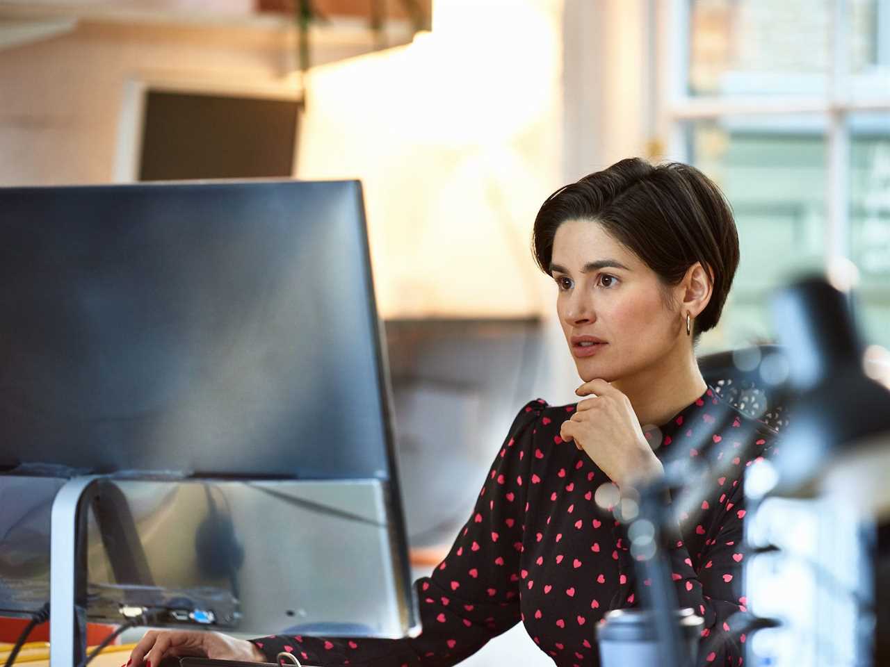 Person doing work on a computer