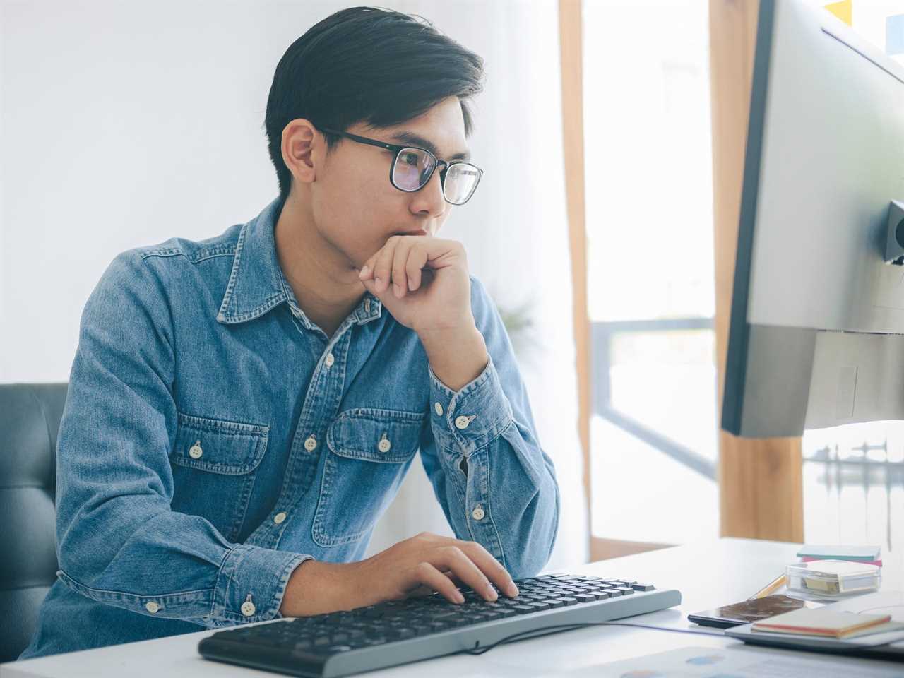 Person using a computer