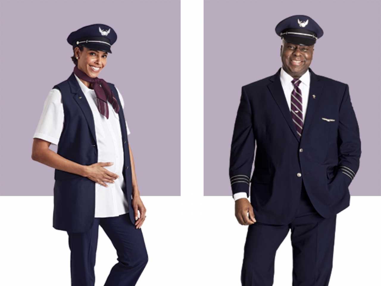 United Airlines' new pilot uniforms.