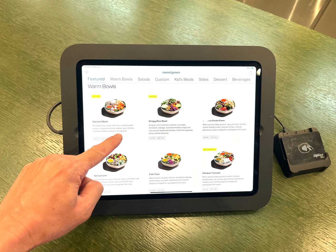 sweetgreen naperville infinite kitchen touchscreen ordering