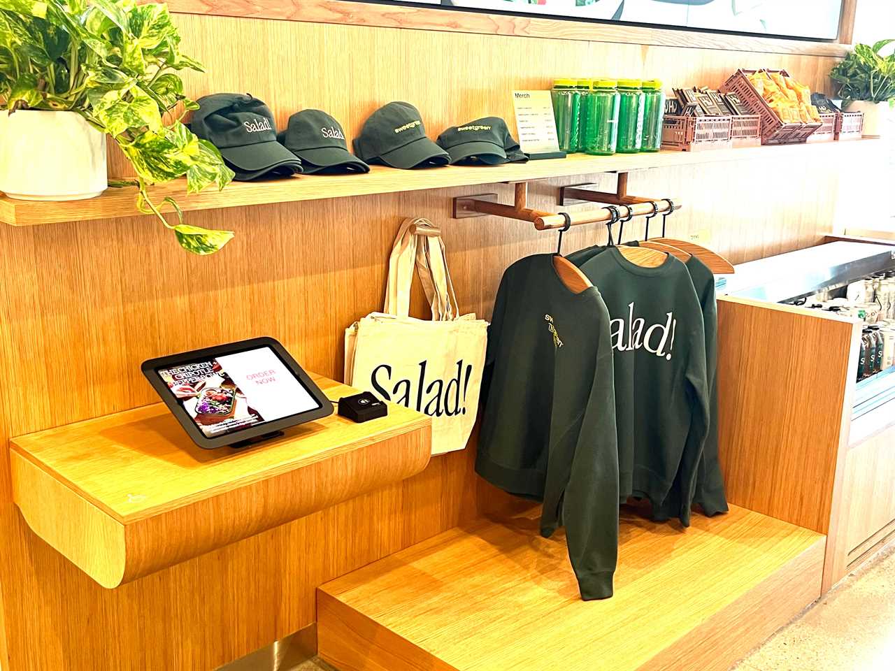 sweetgreen naperville infinite kitchen merch area