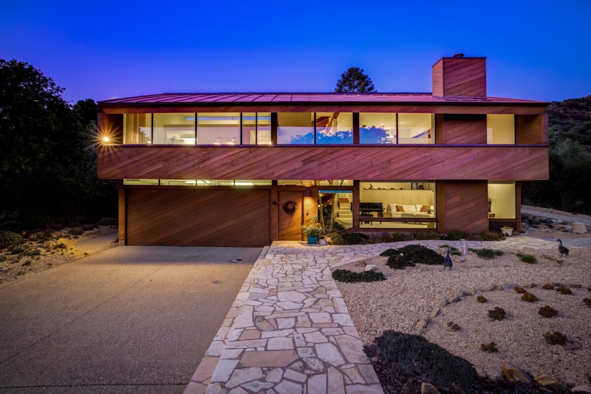 split level mid century modern home in north carolina