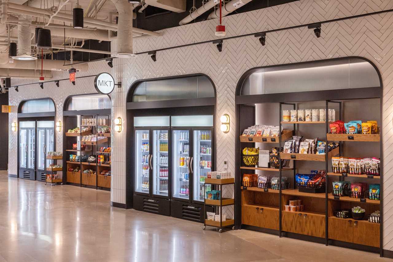 food options at Metropolitan Park, the first phase of Amazon's HQ2 second headquarters in Arlington, Virginia