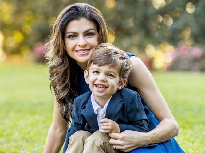 Casey DeSantis with her son Mason DeSantis.