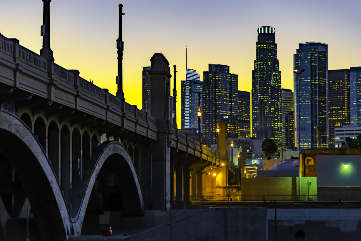 Downtown Los Angeles and First Bridge _ getty