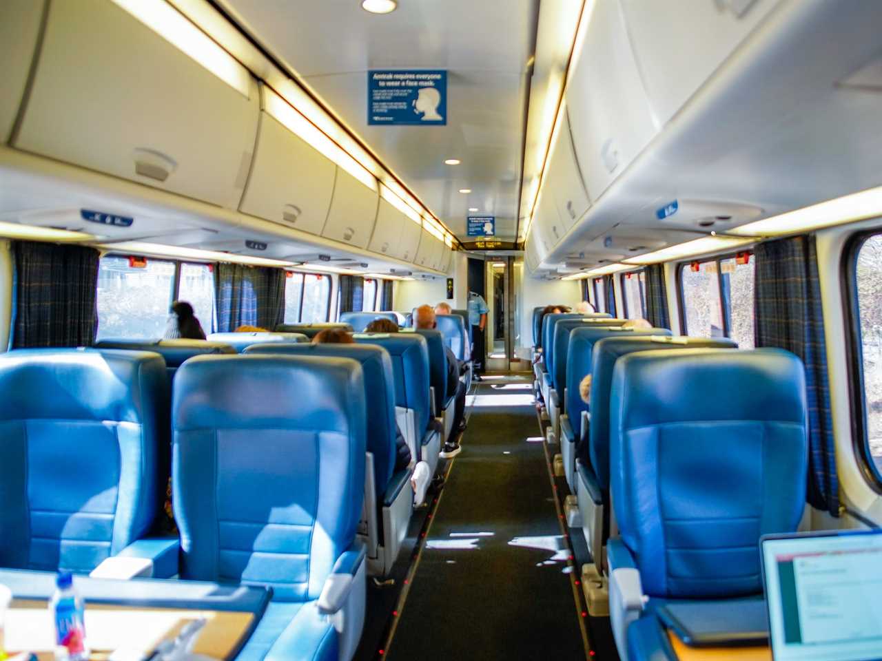 A first class Amtrak Acela car