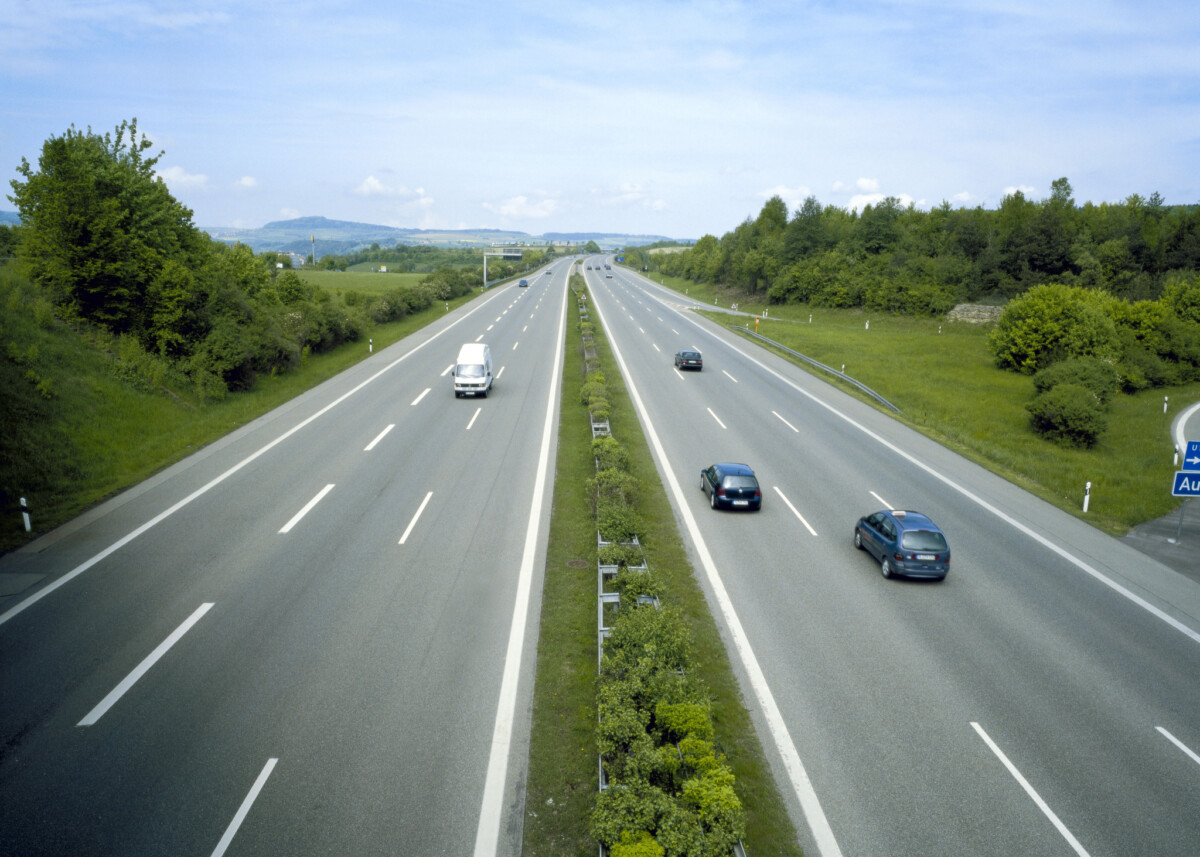 High angle view of traffic on highway 