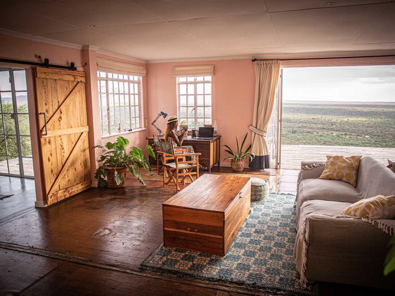 Kenya Airbnb made from shipping containers living room