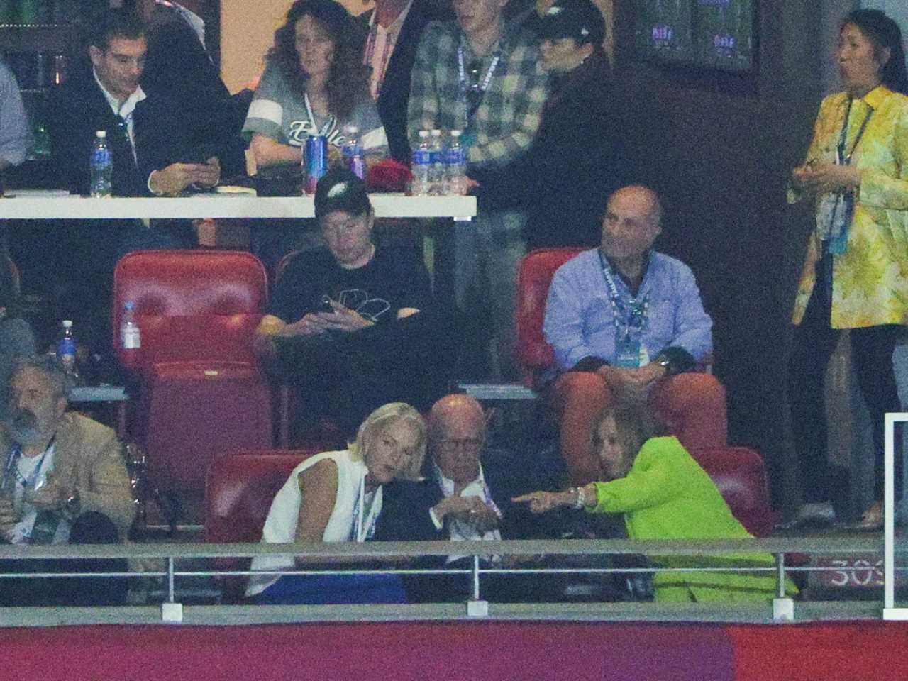 Elon Musk and Rupert Murdoch at the Super Bowl on Sunday.