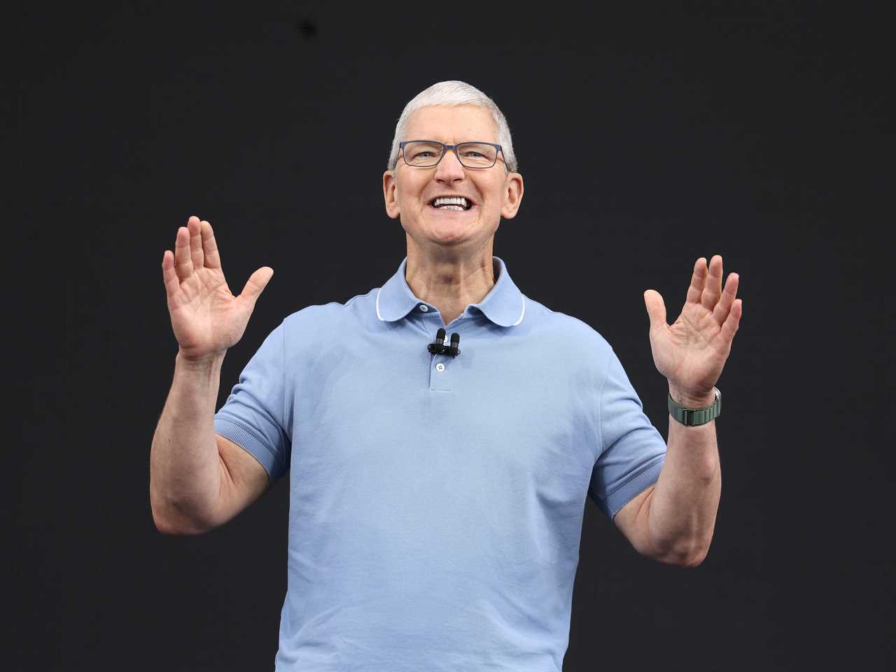 Apple CEO Tim Cook presents at WWDC 2023