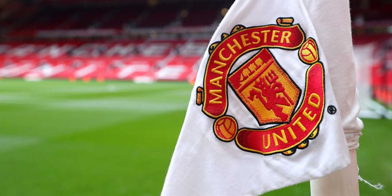 A detailed view of the corner flag inside the stadium prior to the Premier League match between Manchester United and Norwich City at Old Trafford.