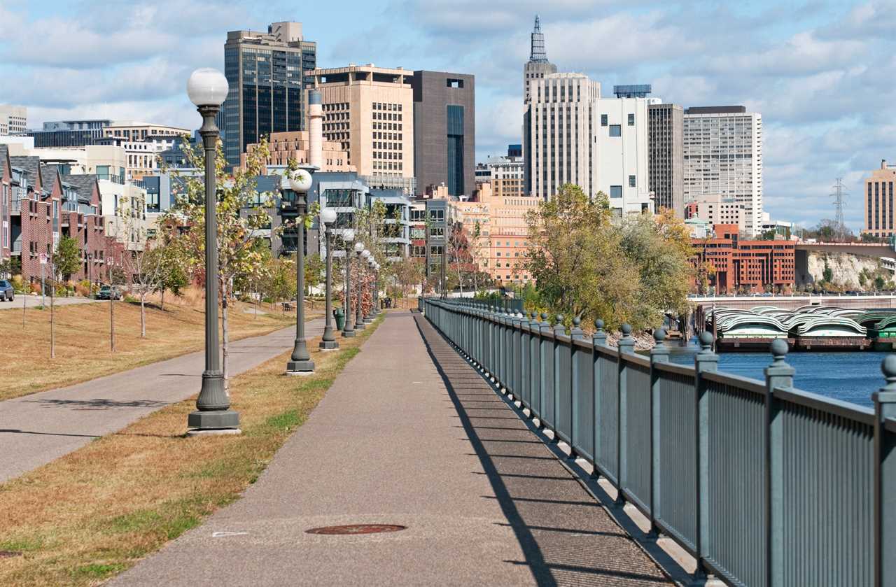 Riverfront walk in downtown St. Paul MN