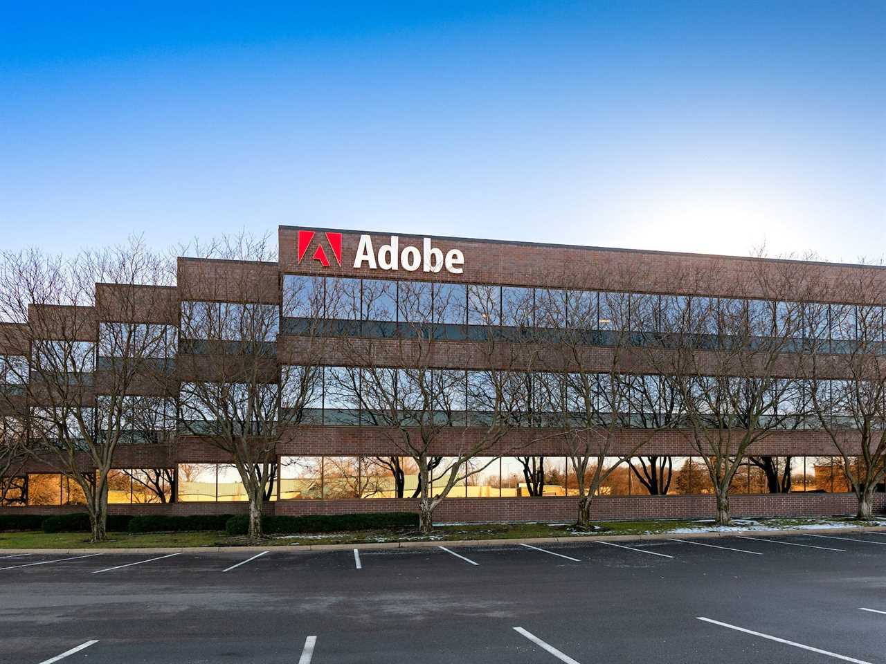 A building with the Adobe logo on it